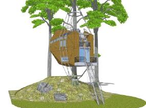 树屋 木屋 (12)SU模型