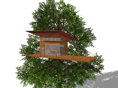 树屋 木屋 (10)SU模型