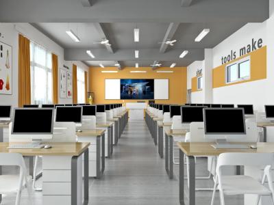 现代教室,计算机教室 课桌椅SU模型
