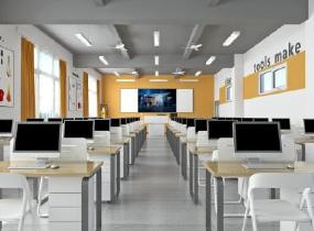 现代教室,计算机教室 课桌椅SU模型
