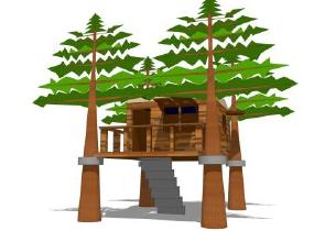 树屋 木屋 (11)SU模型