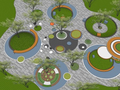 园林景观广场节点 (19)SU模型