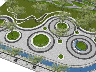 园林景观广场节点 (11)SU模型