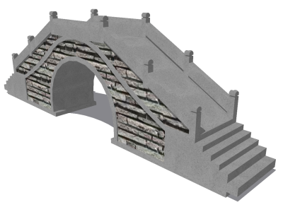 石桥 景观桥 (3)SU模型