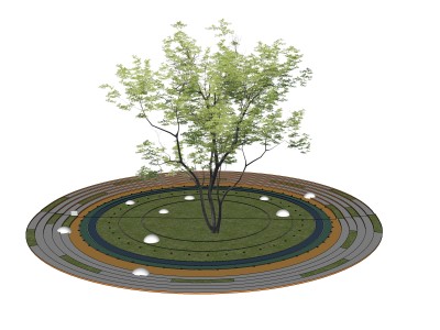 圆形广场景观节点 (11)SU模型