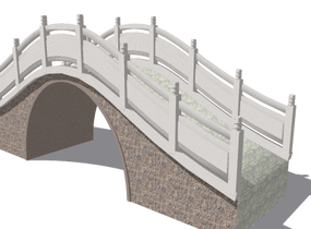 石桥 景观桥 (1)SU模型