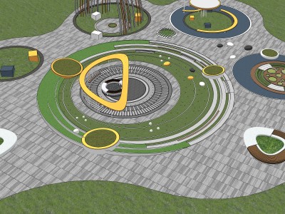 园林景观广场节点 (17)SU模型