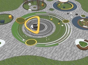 园林景观广场节点 (17)SU模型