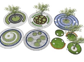 园林景观广场节点 (1)SU模型