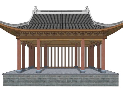 中式戏台SU模型