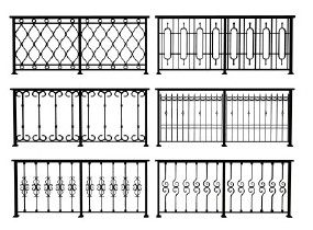 欧式铁艺栏杆 铁艺围栏 铁艺护栏 (2)SU模型