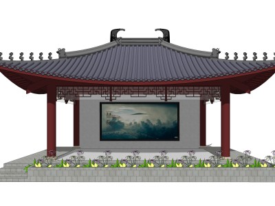 中式戏台SU模型