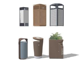 公共垃圾桶 室外垃圾桶SU模型