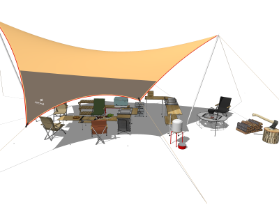 天幕 露营帐篷3SU模型
