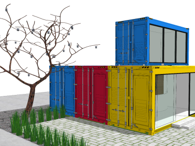 集装箱建筑 (3)SU模型