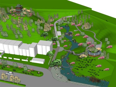 公园景观SU模型