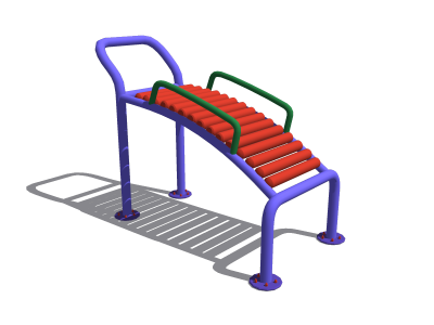 腹肌板 室外健身器材17SU模型