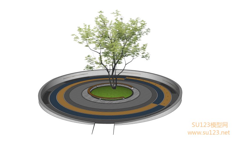 圆形广场景观节点 (9)SU模型